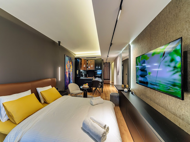 Butterfly Apartman - spavaca soba sa TV zidom